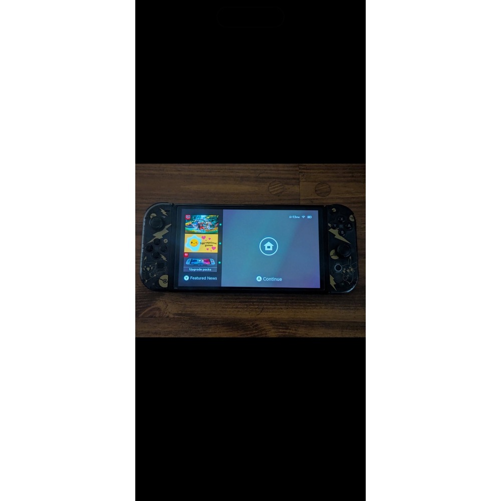 Nintendo Switch Console Pokemon Pikachu Pichu Edition Black Gold Custom Joy-Con